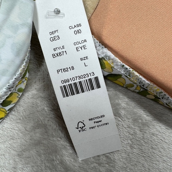 NWT J.Crew X Liberty Eliza’s Yellow White Floral Halter Tie Neck Bikini Top L - Picture 14 of 16